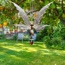Load image into Gallery viewer, Memorial Butterfly Wind Chimes Angel Butterfly Wings Flying Bird Wind Chimes Art Wings Wind Chime Hummingbird Wind Chime Gift Of Love One Mom Dad Daughter Outdoor Large Chimes For Patio Garden Porch Yard Black Hanging Decoration