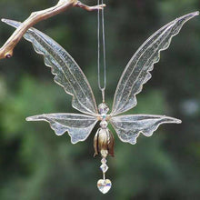 Load image into Gallery viewer, Memorial Butterfly Wind Chimes Angel Wings Flying Bird Wind Chimes Garden Art Wings Wind Chime Patio Hummingbird Wind Chime Garden Hanging Decoration Outdoor Large Chimes For Patio Porch Yard Black