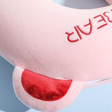 Load image into Gallery viewer, Memory Foam U-Shaped Pillow Slow Rebound Neck Pillow Nap Airplane Pillow Travel Cartoon Memory U-Shaped Headrest Long Trip Memory Foam Pillow with Snap U-Shaped Airplane Car Flight Head Neck Support Pillow with Washable Cover