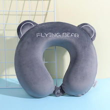 Load image into Gallery viewer, Memory Foam U-Shaped Pillow Slow Rebound Neck Pillow Nap Airplane Pillow Travel Cartoon Memory U-Shaped Headrest Long Trip Memory Foam Pillow with Snap U-Shaped Airplane Car Flight Head Neck Support Pillow with Washable Cover