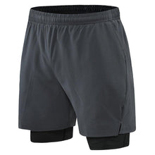 Load image into Gallery viewer, Men 2 In 1 Sport Shorts Quick Dry Jogger Marathon Shorts With Liner Breathable Running Fitness Double Deck Shorts Casual Shorts Gym Sports Fitness Jogging Workout Training Clothes