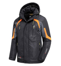 Load image into Gallery viewer, Men Blue Winter Outdoor Jacket New Ski Snow Warm Jacket Coat New Design Stylish Men's Breathable Jacket Comfortable Casual Hooded Waterproof Thick Fleece Jackets For Men Detachable Hood Jacket