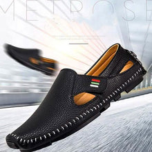 Load image into Gallery viewer, Men Casual Shoes Slip on Hollow Leather Men Shoes