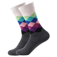 Load image into Gallery viewer, Men Cotton Socks Gradient Color Summer Style Long Wedding Sock Men Knee High Business Socks Man Socks Men's Ladies Novelty Bright Colorful Patterned Cotton Socks