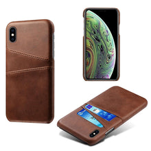Load image into Gallery viewer, Men Leather Durable Shockproof Protective Cover For iPhone 14 Pro 13 Pro MAX Luxury Leather Card Holder Phone Case Stylish Leather Cover For iPhone 2 Credit Card Slots Holders Compatible for iPhone 13