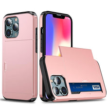 Load image into Gallery viewer, Men Luxury Wallet Card Holder Slot Phone Case For iPhone 13 Pro 12 Pro Max Business Phone Card Holder Bumper Cover Storage Case Compatible With iPhone