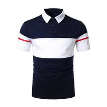 Load image into Gallery viewer, Men Polo Shirt Summer New Fashion Classic Casual Tops Short Sleeves Cotton High Quality Modern Collar Men Slim Polo Mens Shirts Polo Shirts for Men's Golf Shirts for Men Short Sleeve Patchwork Shirt Summer Sport Tops Gym Shirts