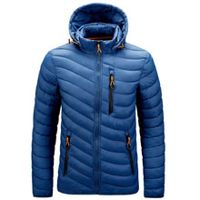 Load image into Gallery viewer, Men's Autumn Winter Classic Hooded Jacket Warm Coat Hooded Winter Coat Warm Adjustable Hood Jacket Cotton Removable Hood Jackets Men Simple Casual Vintage Detachable Hat Outfits Warm Men Lightweight Soft Jackets