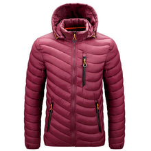 Load image into Gallery viewer, Men's Autumn Winter Classic Hooded Jacket Warm Coat Hooded Winter Coat Warm Adjustable Hood Jacket Cotton Removable Hood Jackets Men Simple Casual Vintage Detachable Hat Outfits Warm Men Lightweight Soft Jackets
