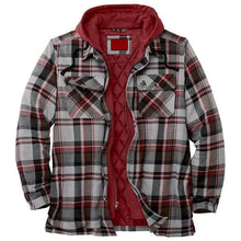 Load image into Gallery viewer, Men's Autumn Winter Jacket Plaid Hooded Long Sleeve Basic Casual Shirt Jackets Men's Long Sleeve Soft Warm Jacket With Hood Hooded Shirt Jacket Soft Long Sleeve Outdoor Clothes For Men