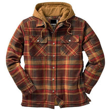 Load image into Gallery viewer, Men's Autumn Winter Jacket Plaid Hooded Long Sleeve Basic Casual Shirt Jackets Men's Long Sleeve Soft Warm Jacket With Hood Hooded Shirt Jacket Soft Long Sleeve Outdoor Clothes For Men
