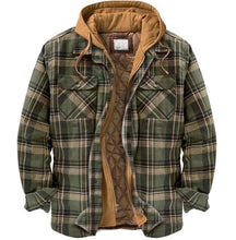 Load image into Gallery viewer, Men's Autumn Winter Jacket Plaid Hooded Long Sleeve Basic Casual Shirt Jackets Men's Long Sleeve Soft Warm Jacket With Hood Hooded Shirt Jacket Soft Long Sleeve Outdoor Clothes For Men