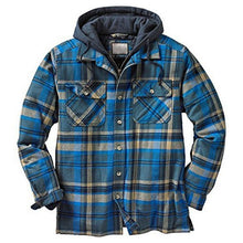 Load image into Gallery viewer, Men's Autumn Winter Jacket Plaid Hooded Long Sleeve Basic Casual Shirt Jackets Men's Long Sleeve Soft Warm Jacket With Hood Hooded Shirt Jacket Soft Long Sleeve Outdoor Clothes For Men