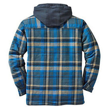 Load image into Gallery viewer, Men's Autumn Winter Jacket Plaid Hooded Long Sleeve Basic Casual Shirt Jackets Men's Long Sleeve Soft Warm Jacket With Hood Hooded Shirt Jacket Soft Long Sleeve Outdoor Clothes For Men
