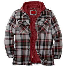 Load image into Gallery viewer, Men's Autumn Winter Jacket Plaid Hooded Long Sleeve Basic Casual Shirt Jackets Men's Long Sleeve Soft Warm Jacket With Hood Hooded Shirt Jacket Soft Long Sleeve Outdoor Clothes For Men