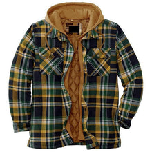 Load image into Gallery viewer, Men's Autumn Winter Jacket Plaid Hooded Long Sleeve Basic Casual Shirt Jackets Men's Long Sleeve Soft Warm Jacket With Hood Hooded Shirt Jacket Soft Long Sleeve Outdoor Clothes For Men