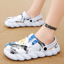 Load image into Gallery viewer, Men's Black Rubber Beach Flip Flops Sandals Wedge Flat Shoes Footwear Fashion Unisex Garden Clogs Sports Sandals Outdoor Indoor Lightweight Clogs