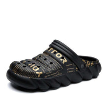 Load image into Gallery viewer, Men's Black Rubber Beach Flip Flops Sandals Wedge Flat Shoes Footwear Fashion Unisex Garden Clogs Sports Sandals Outdoor Indoor Lightweight Clogs