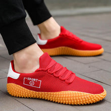 Load image into Gallery viewer, Men's Black Sneakers Mesh Breathable Shoes Male Fashion Black Athletic Footwear Flat Casual Walking Shoes Breathable Casual Shoes Couple Fashion Lace Up Mens Sneakers