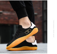 Load image into Gallery viewer, Men's Black Sneakers Mesh Breathable Shoes Male Fashion Black Athletic Footwear Flat Casual Walking Shoes Breathable Casual Shoes Couple Fashion Lace Up Mens Sneakers