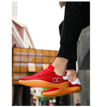 Load image into Gallery viewer, Men's Black Sneakers Mesh Breathable Shoes Male Fashion Black Athletic Footwear Flat Casual Walking Shoes Breathable Casual Shoes Couple Fashion Lace Up Mens Sneakers
