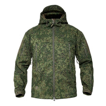 Load image into Gallery viewer, Men's Camouflage Tactical Jacket Green Camouflage Water Resistant Jacket Waterproof Windbreaker Hooded Jackets Ski Jacket Warm Winter Coats Men Soft Winter Hooded Coat Hiking Clothes