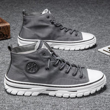 Load image into Gallery viewer, Men's Canvas Shoes Male High Top Casual Gray Skateboarding Vulcanized Shoes Comfort Sneakers Comfortable Outdoor Sport Walking Fashion Sneakers High Top Casual Shoes Walking Sneakers