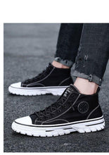 Load image into Gallery viewer, Men's Canvas Shoes Male High Top Casual Gray Skateboarding Vulcanized Shoes Comfort Sneakers Comfortable Outdoor Sport Walking Fashion Sneakers High Top Casual Shoes Walking Sneakers