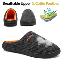Load image into Gallery viewer, Men's Cotton Fabric Slippers Indoor Non-Slip Home Fur Couple Flat Men Winter Slipper Cotton Memory Foam Slippers Comfort Knitted Cotton-blend Closed Toe House Indoor Outdoor Shoes