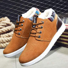Load image into Gallery viewer, Men's Cotton Snow Boots Winter Plus Velvet Warm Casual Hiking Boots Breathable Slip Resistant Trial Hiking Shoes Mountain Biking Outdoor Work Shoes