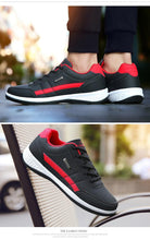 Load image into Gallery viewer, Men's Leather Sneakers Casual Comfortable Luxury Sneakers Man Lace-Up Athletic Sports Artificial Leather Mens Spring Flats Trainers Outdoor Mens Casual Sports Sneakers