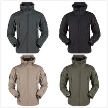 Load image into Gallery viewer, Men's Outdoor Soft Fleece Jacket Men's And Women's Jacket Unique Jackets For Men Windproof Waterproof Breathable Jacket Thermal Hooded Tactical Jacket Outdoor Camouflage Fleece Hooded Coat