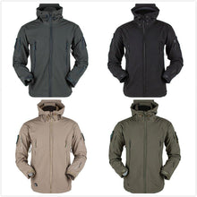 Load image into Gallery viewer, Men's Outdoor Soft Fleece Jacket Men's And Women's Jacket Unique Jackets For Men Windproof Waterproof Breathable Jacket Thermal Hooded Tactical Jacket Outdoor Camouflage Fleece Hooded Coat