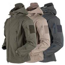 Load image into Gallery viewer, Men's Outdoor Soft Fleece Jacket Men's And Women's Jacket Unique Jackets For Men Windproof Waterproof Breathable Jacket Thermal Hooded Tactical Jacket Outdoor Camouflage Fleece Hooded Coat