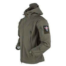 Load image into Gallery viewer, Men's Outdoor Soft Fleece Jacket Men's And Women's Jacket Unique Jackets For Men Windproof Waterproof Breathable Jacket Thermal Hooded Tactical Jacket Outdoor Camouflage Fleece Hooded Coat