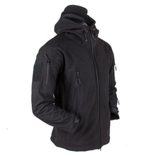 Load image into Gallery viewer, Men's Outdoor Soft Fleece Jacket Men's And Women's Jacket Unique Jackets For Men Windproof Waterproof Breathable Jacket Thermal Hooded Tactical Jacket Outdoor Camouflage Fleece Hooded Coat