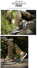 Load image into Gallery viewer, Men's Sports Hiking Shoes Low-Top Breathable Non-Slip Wear-Resistant Outdoor Leisure Sports Shoes Men Leather Non-Slip Sneakers Lightweight Low Top For Outdoor Trailing Walking Shoes