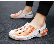 Load image into Gallery viewer, Men's Summer Hole Shoes Soft Rubber Lightweight Garden Clogs Couples Arch Support Clogs Garden Shoes Slip-on Outdoor Beach Slippers Mixed Colors Sandals