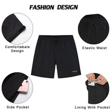 Load image into Gallery viewer, Men's Swimming Trunks with Compression Liner 2 in 1 Quick-Dry Gym Sports Shorts Swim Shorts with Pockets Beach Swimming Trunks Quick Dry Swim Shorts with Pockets
