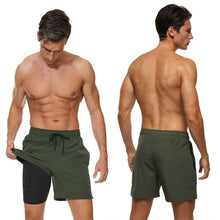 Load image into Gallery viewer, Men's Swimming Trunks with Compression Liner 2 in 1 Quick-Dry Gym Sports Shorts Swim Shorts with Pockets Beach Swimming Trunks Quick Dry Swim Shorts with Pockets