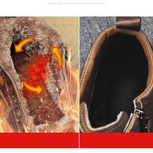Load image into Gallery viewer, Men's Winter Cotton Shoes High-Top Fashion Casual Trend Boots Flat Shoes Winter Snow Boots Warm Ankle Booties Outdoor Work Shoes For Cold Weather Soft Comfortable Walking Brown Shoes