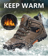 Load image into Gallery viewer, Men's Winter Snow Boots Waterproof Leather Sports Super Warm Men's Boots Outdoor Hiking Boots Work Travel Shoes Trail Climbing Shoes Lace Up Anti-Slip Waterproof Working Outdoor Boots