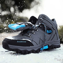 Load image into Gallery viewer, Men's Winter Snow Boots Waterproof Leather Sports Super Warm Men's Boots Outdoor Hiking Boots Work Travel Shoes Trail Climbing Shoes Lace Up Anti-Slip Waterproof Working Outdoor Boots