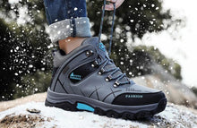Load image into Gallery viewer, Men's Winter Snow Boots Waterproof Leather Sports Super Warm Men's Boots Outdoor Hiking Boots Work Travel Shoes Trail Climbing Shoes Lace Up Anti-Slip Waterproof Working Outdoor Boots