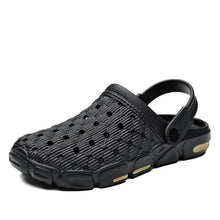 Load image into Gallery viewer, Men Sandals Summer Hole Shoes Rubber Tasteless Plastic Unisex Garden Shoes Black Beach Flat Men Sandals Non Slip Water Shoes Lightweight Home Slip On Walking Casual Holiday Shoes