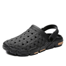 Load image into Gallery viewer, Men Sandals Summer Hole Shoes Rubber Tasteless Plastic Unisex Garden Shoes Black Beach Flat Men Sandals Non Slip Water Shoes Lightweight Home Slip On Walking Casual Holiday Shoes