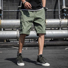 Load image into Gallery viewer, Men Shorts Casual Loose Sports Pants Overalls Men New Summer Fashion Beach Pants High Quality Shorts Men Summer Men's Outdoor Cargo Shorts Pocket Cotton Casual Half Pants Mid Waist Drawstring Loose Shorts