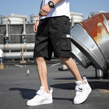 Load image into Gallery viewer, Men Shorts Casual Loose Sports Pants Overalls Men New Summer Fashion Beach Pants High Quality Shorts Men Summer Men's Outdoor Cargo Shorts Pocket Cotton Casual Half Pants Mid Waist Drawstring Loose Shorts