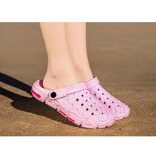 Load image into Gallery viewer, Men Summer Hole Shoes Rubber Plastic Unisex Garden Shoes Beach Flat Men Sandals Outdoor Indoor Slippers Lightweight Sandals Garden Clogs Hiking Shoes Water Beach Shoes