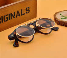 Load image into Gallery viewer, Men Vintage Flat Top Goggles Round Design Metal Retro Glasses For Men & Women Flip Up Sun Glasses New Colourful Fashionable Sunglasses For Men & Women